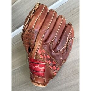 13" Rawlings SG 76 Premium Series‎ Baseball Glove LHT Brown Red Leather